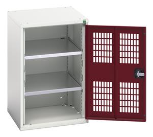 16926720.** verso ventilated door cupboard with 2 shelves. WxDxH: 525x550x800mm. RAL 7035/5010 or selected